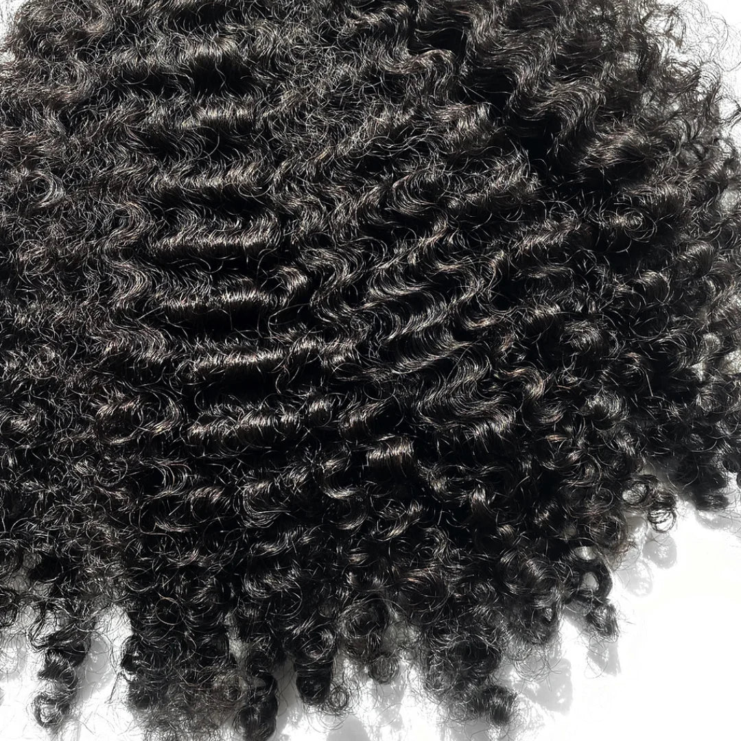 Raw Burmese Curly Hair Extensions Side View
