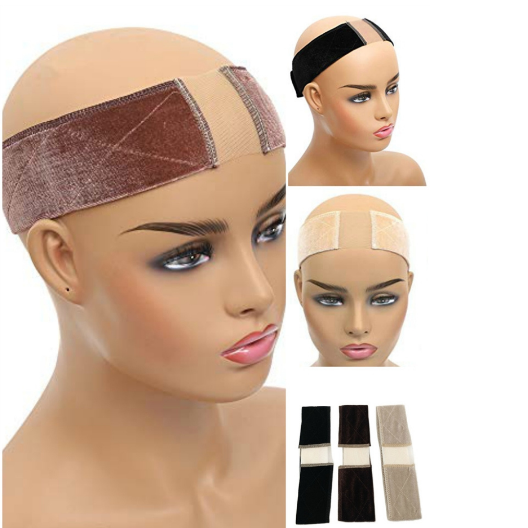 Wig Grip Band for Lace Front, Galina`s Beauty Wig Bands for Keeping Wigs in  Place, Velvet Adjustable Non Slip Wig Grips Headband (Brown)